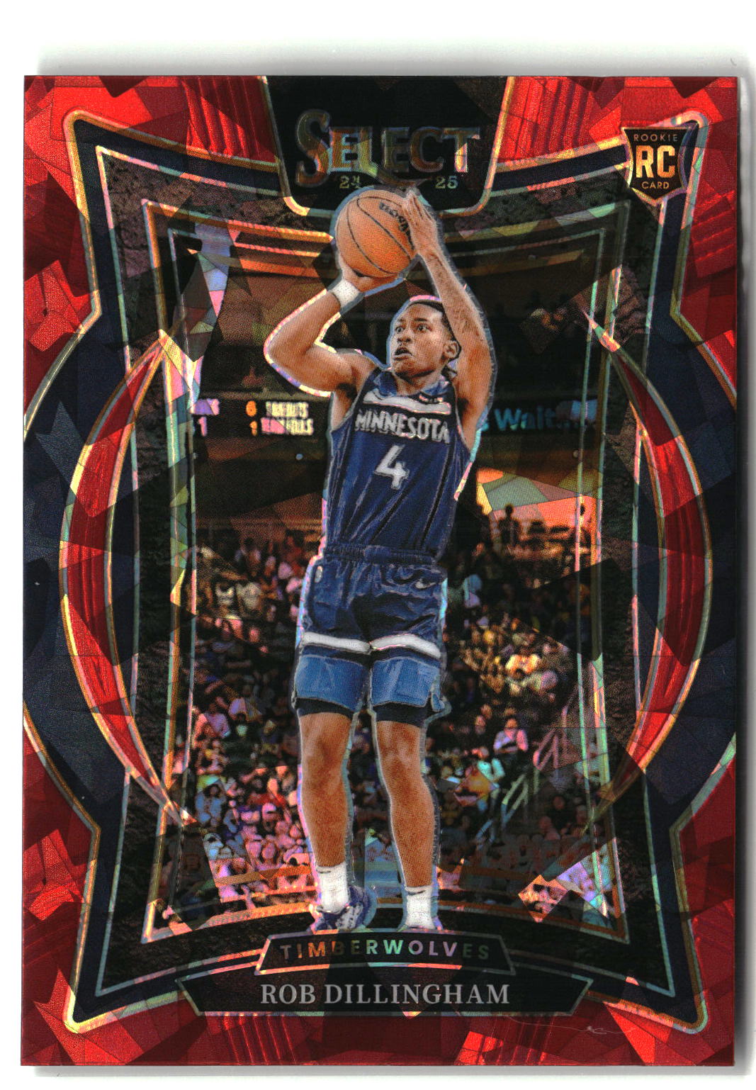 2024-25 Panini Select #84 Rob Dillingham Red Cracked Ice Prizm