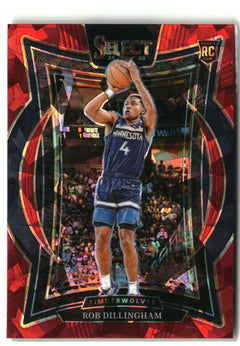 2024-25 Panini Select #84 Rob Dillingham Red Cracked Ice Prizm-1