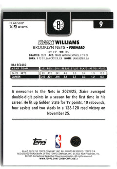 2025-26 Topps #9 Ziaire Williams Crackleboard-2