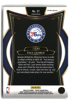 2024-25 Panini Select #37 Paul George Red Cracked Ice Prizm-2
