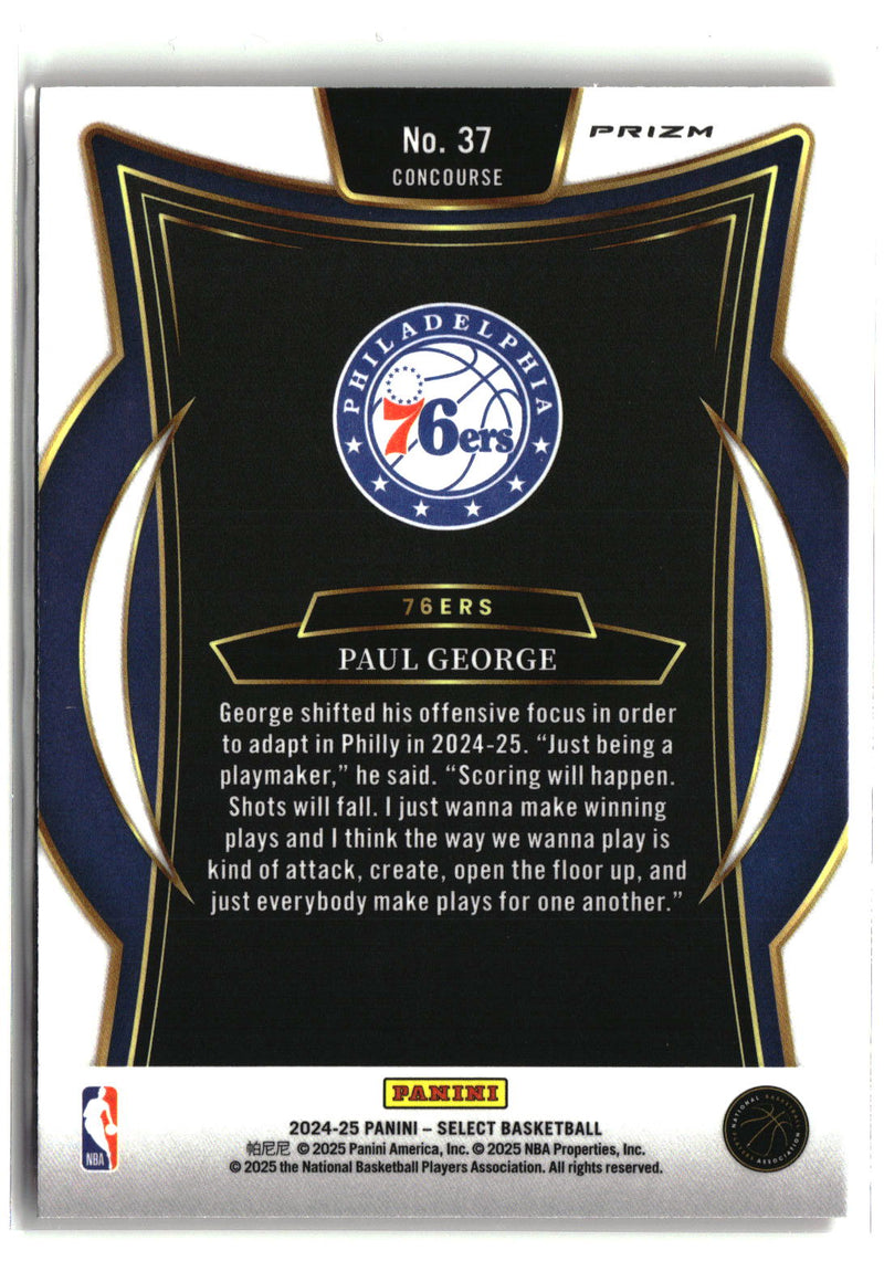 2024-25 Panini Select #37 Paul George Red Cracked Ice Prizm-2