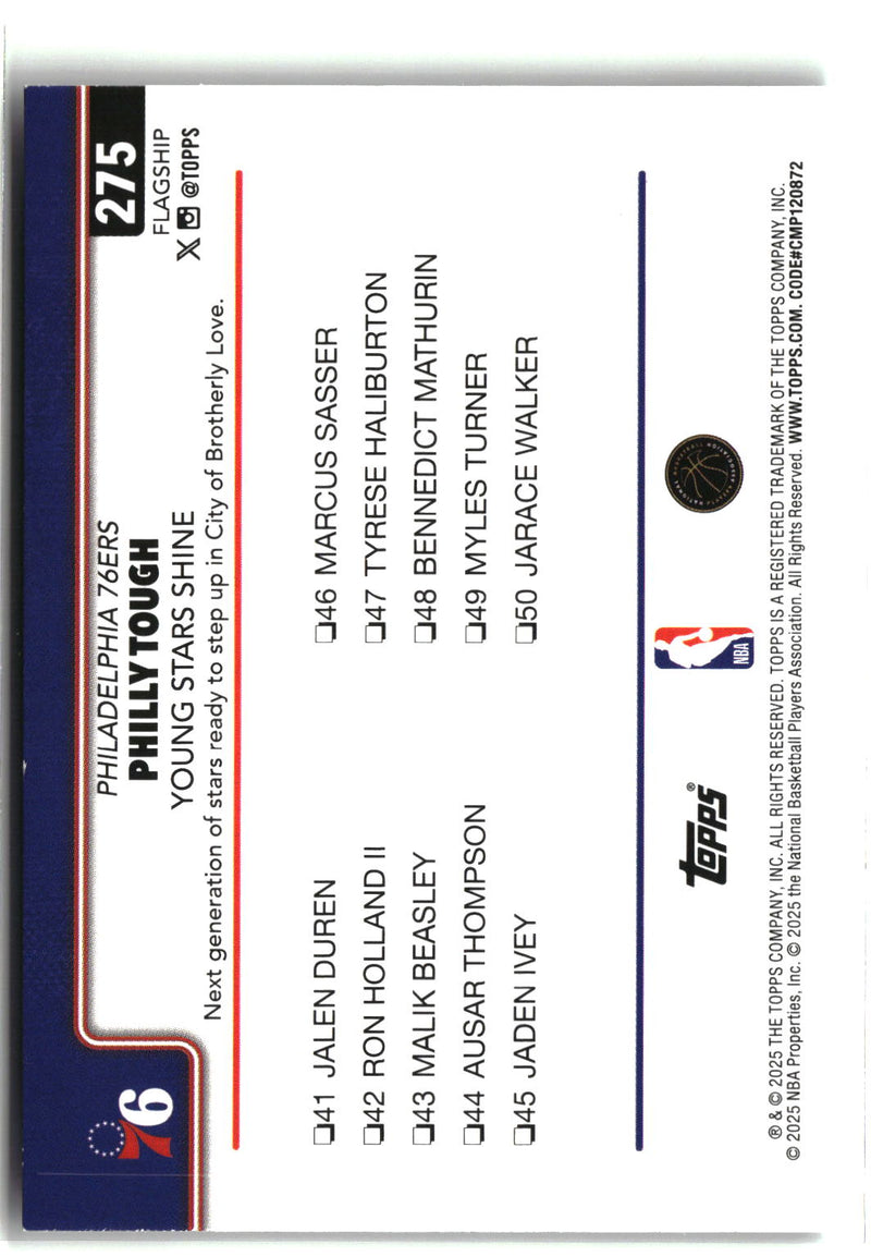 2025-26 Topps #275 Philly Tough: Young Stars Shine Crackleboard-2