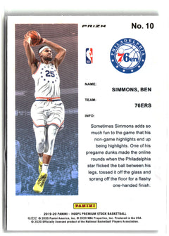 2019-20 Hoops #10 Ben Simmons Frequent Flyers-2