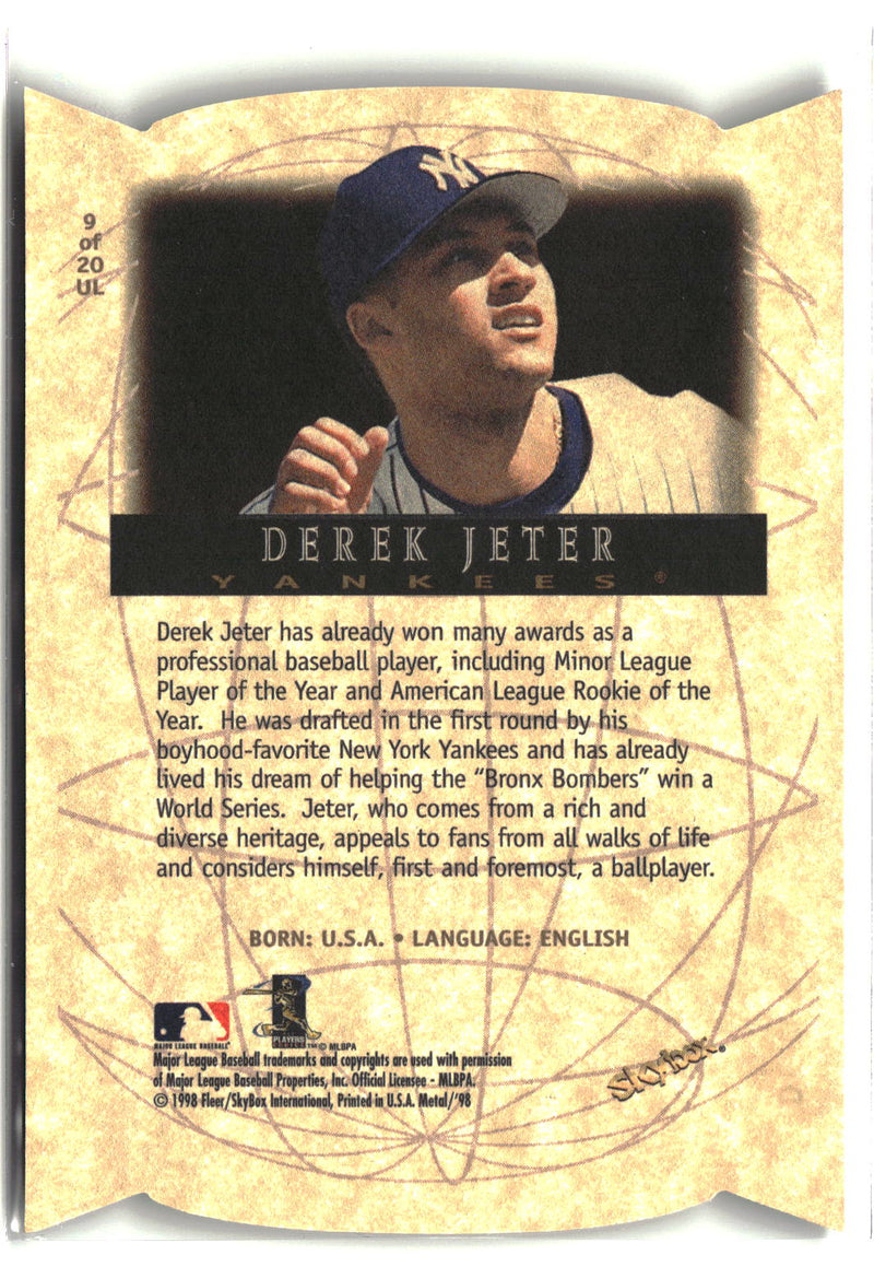 1998 Metal Universe #9 UL Derek Jeter Universal Language-2