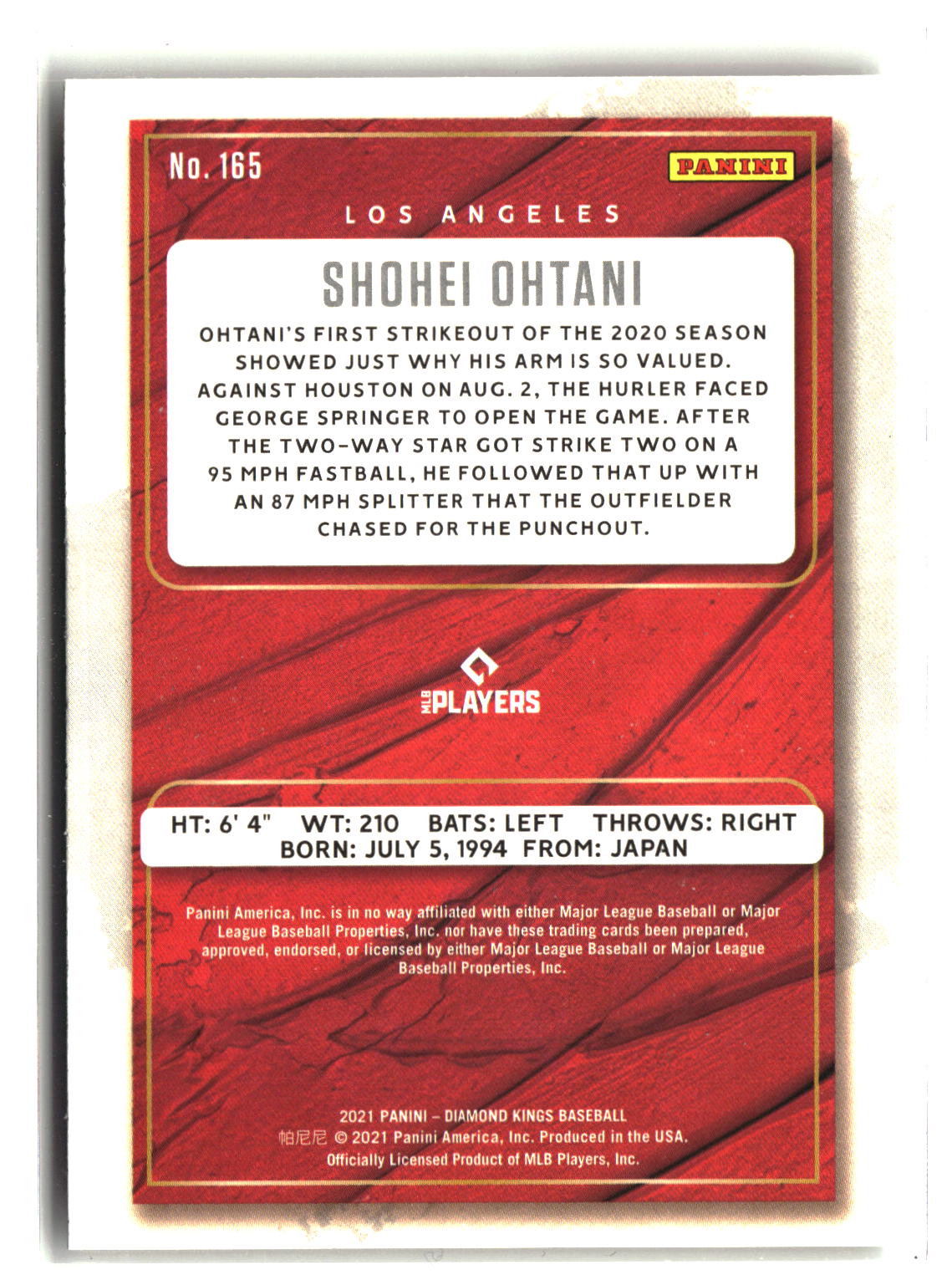 2021 Panini Diamond Kings #165 Shohei Ohtani-2