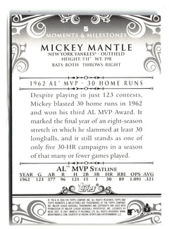2008 Topps Moments & Milestones #5-6 Mickey Mantle Blue #/10-2