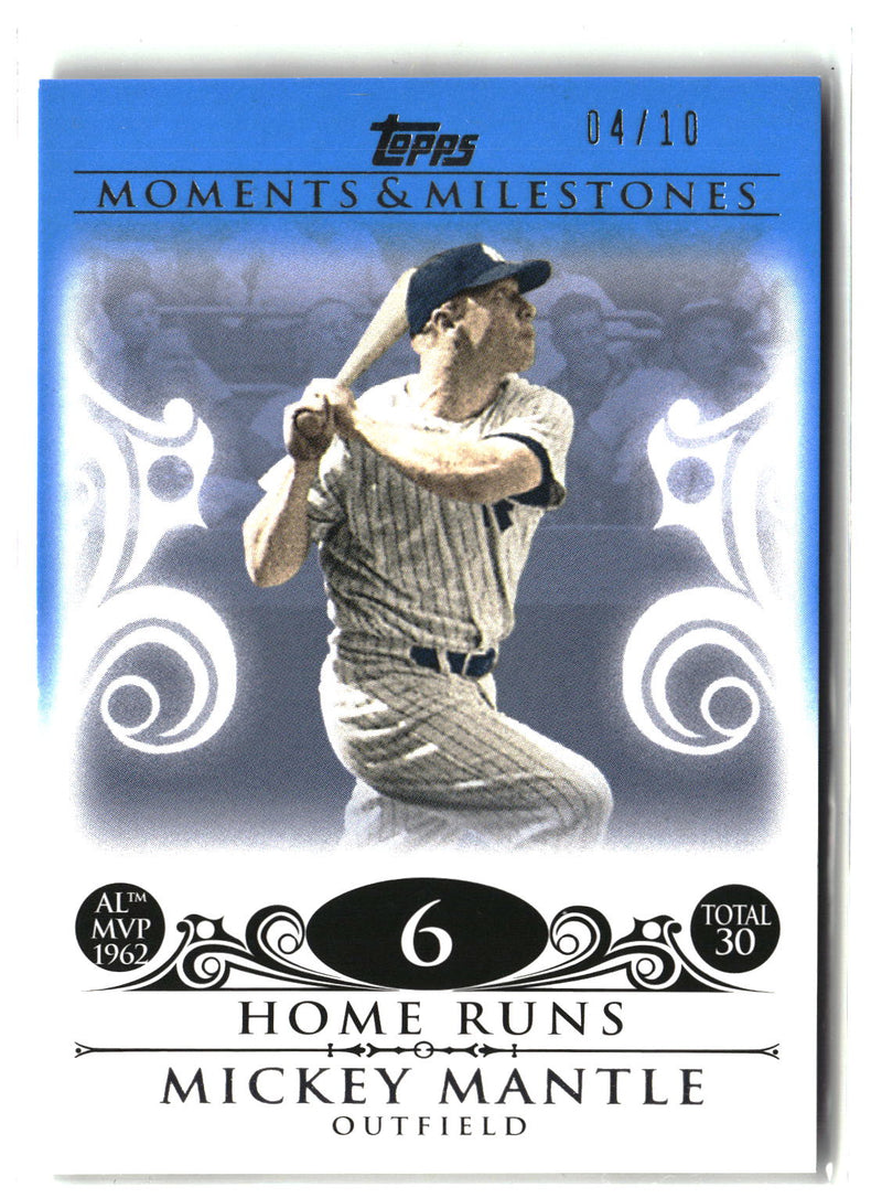 2008 Topps Moments & Milestones #5-6 Mickey Mantle Blue #/10-1