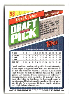 1993 Topps #98 Derek Jeter-2