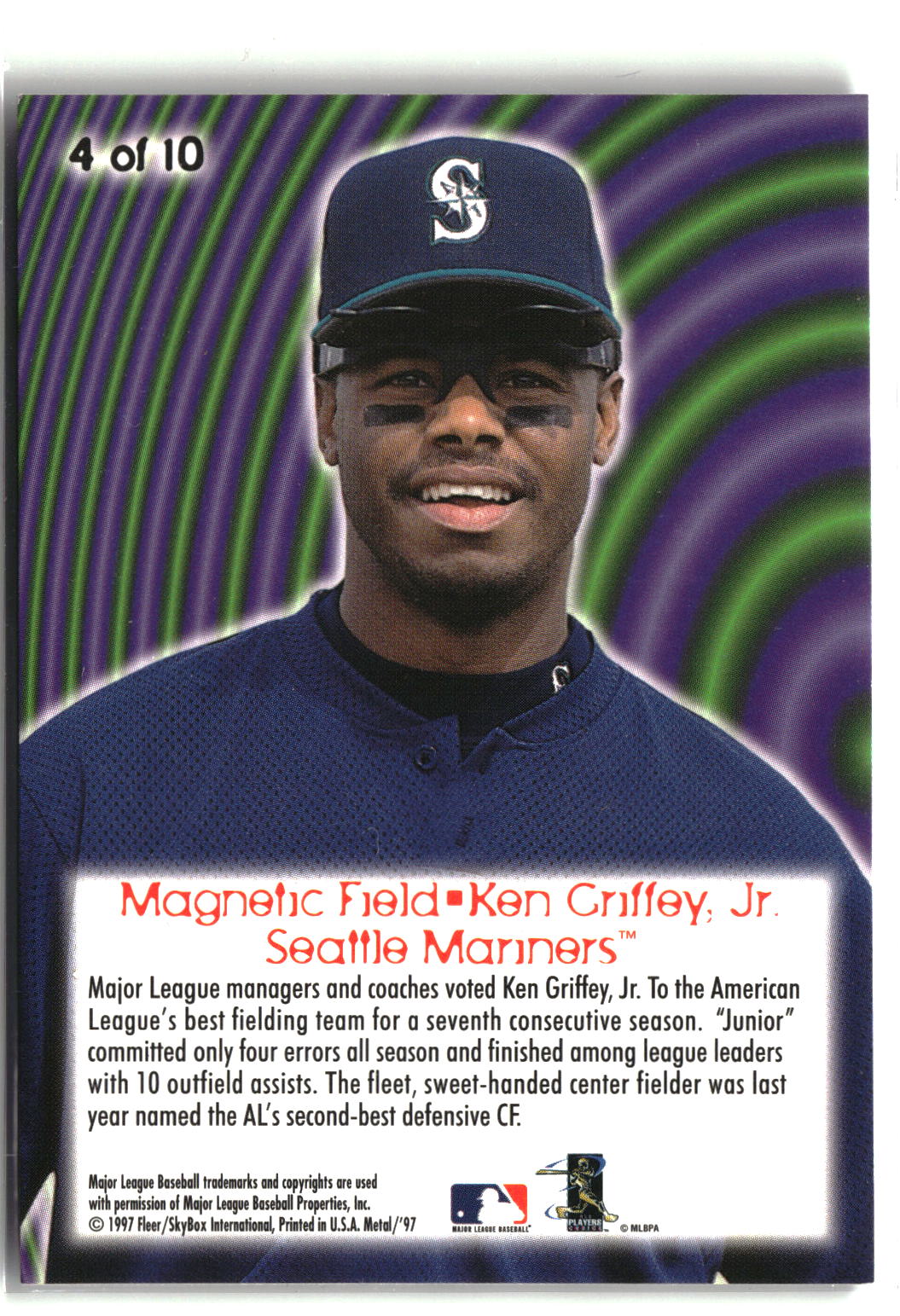 1997 Metal Universe #4 Ken Griffey Jr. Magnetic Field-2