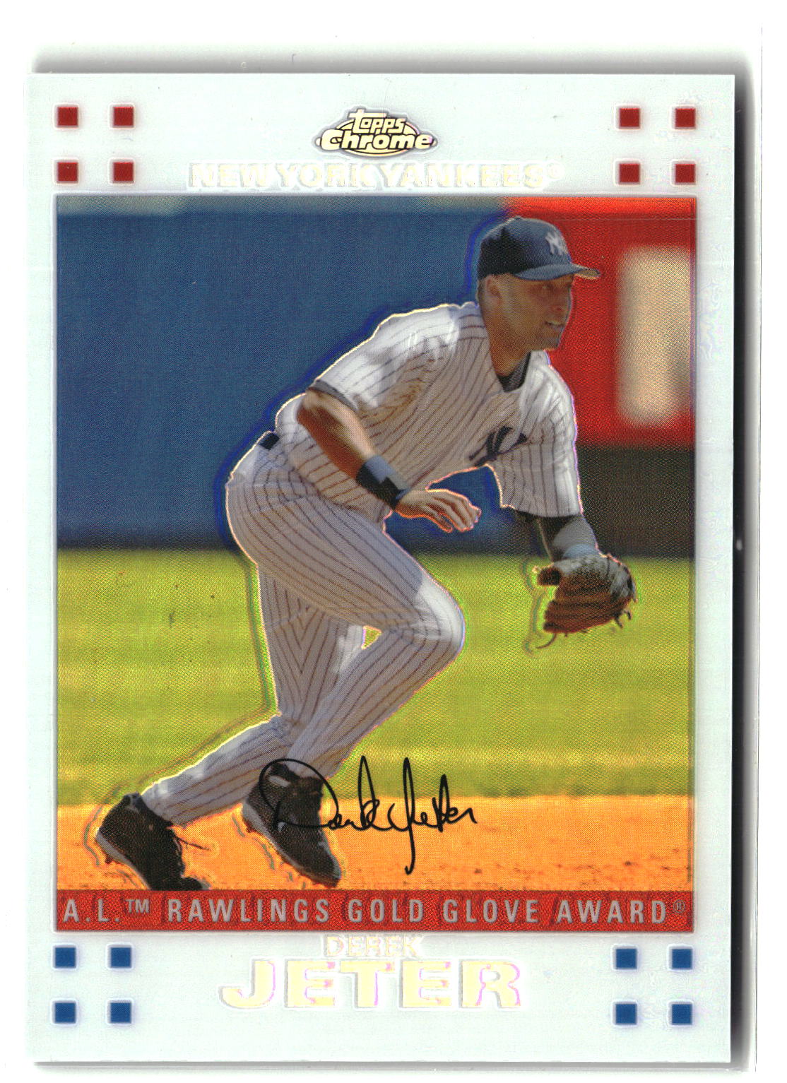 2007 Topps Chrome #260 Derek Jeter White Refractors #/660