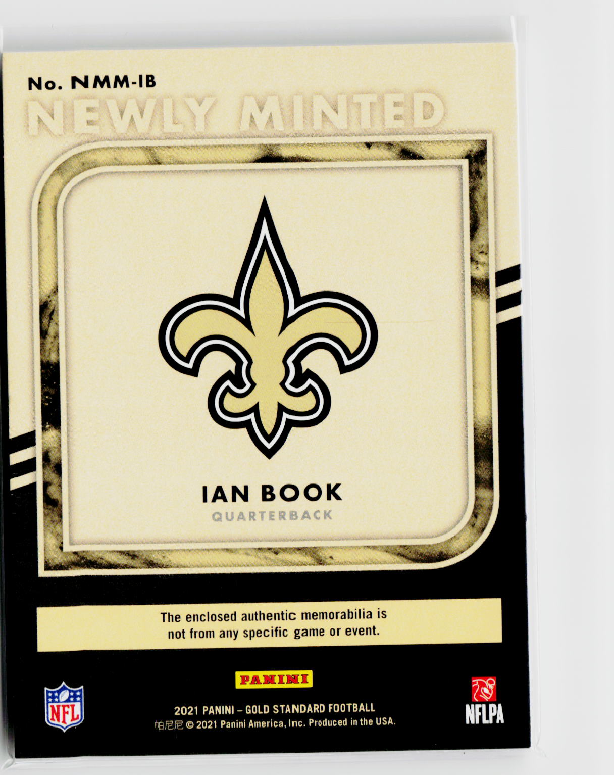 2021 Panini Gold Standard #NMM-IB Ian Book Newly Minted Memorabilia Prime #/49-4
