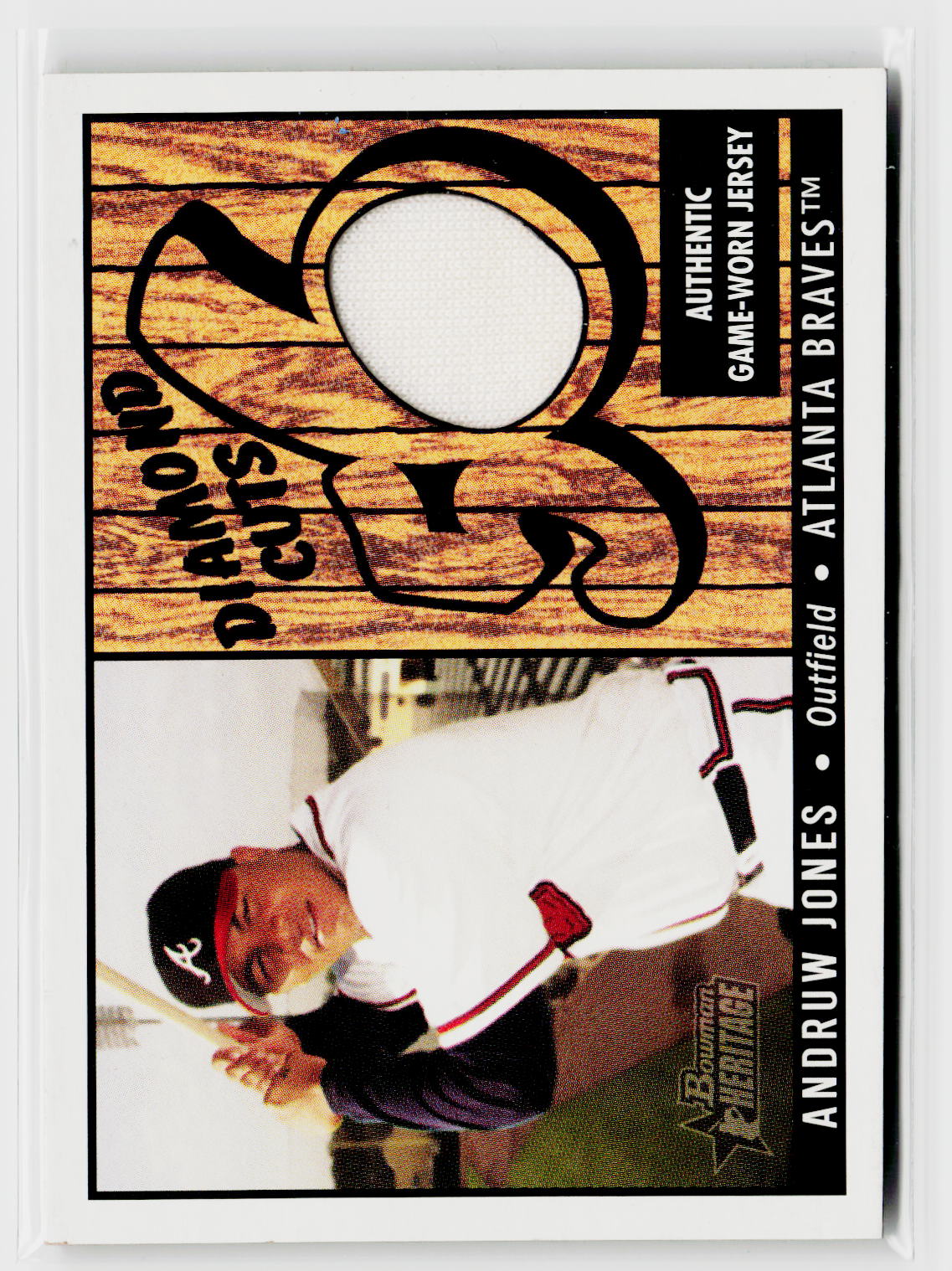 2003 Bowman Heritage #DC-AJ Andruw Jones Diamond Cuts Relics-5