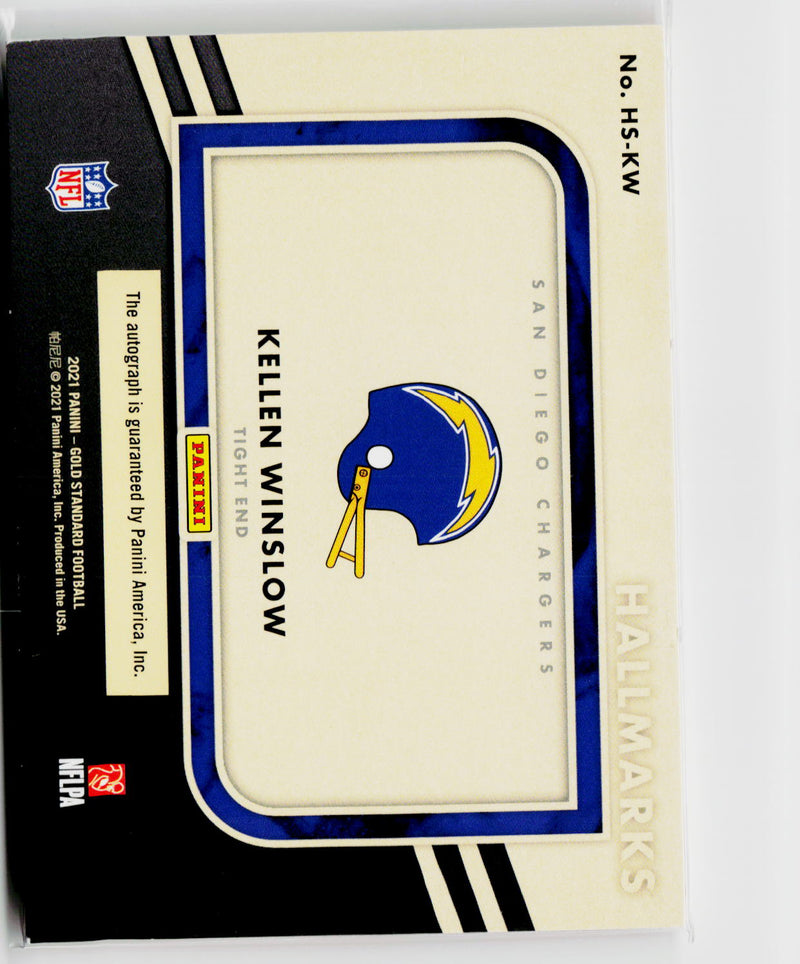 2021 Panini Gold Standard #HS-KW Kellen Winslow Hallmarks Platinum #/25-2