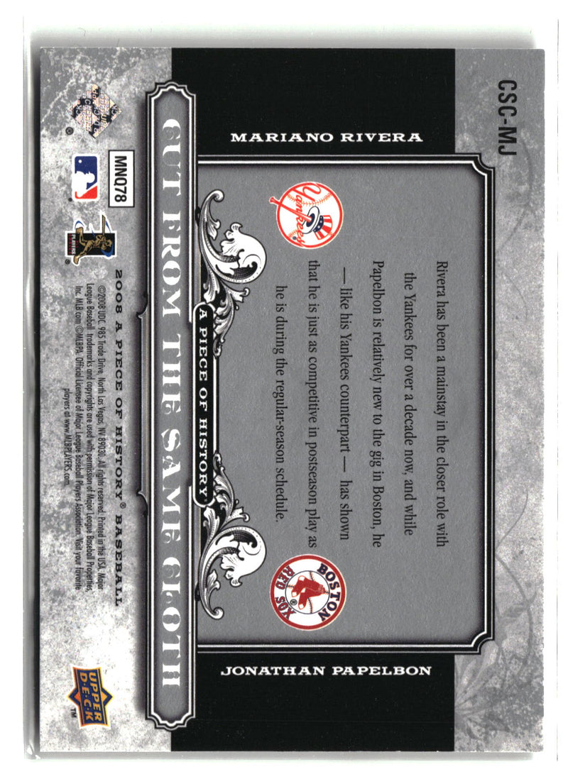 2008 Upper Deck #CSC-MJ Mariano Rivera / Jonathan Papelbon Silver #/149-8