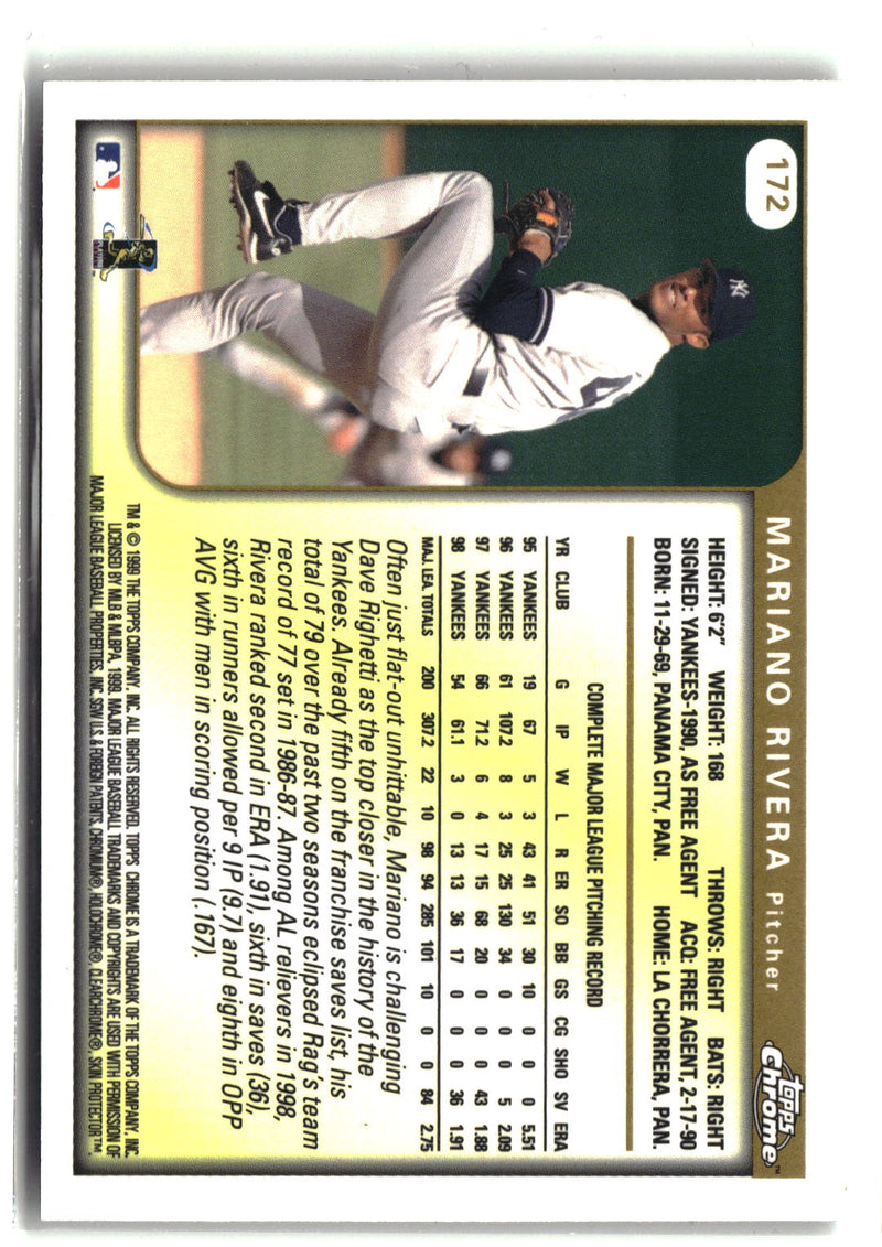 1999 Topps Chrome #172 Mariano Rivera-8