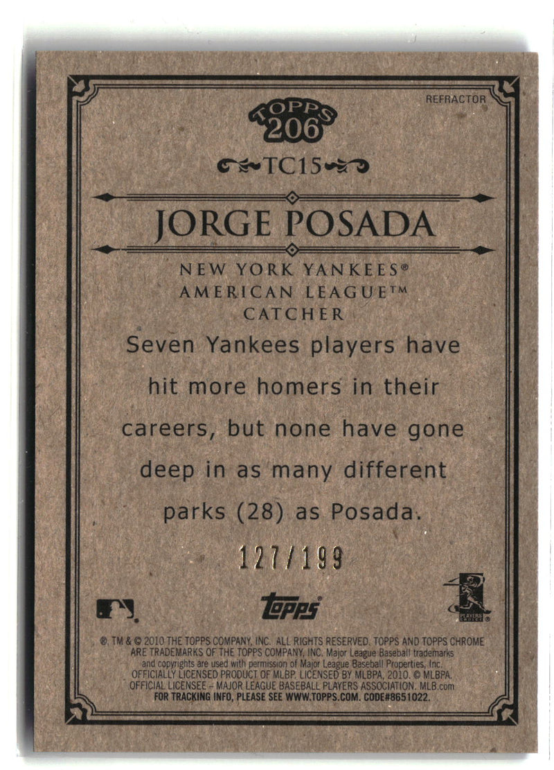 2010 Topps Chrome #TC15 Jorge Posada 206 Chrome Blue Refractors #/199-6