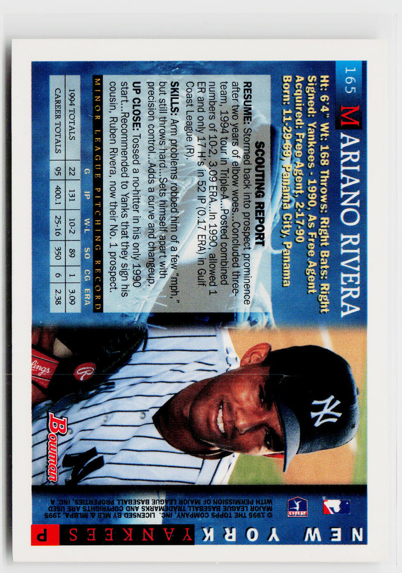 1995 Bowman #165 Mariano Rivera-2