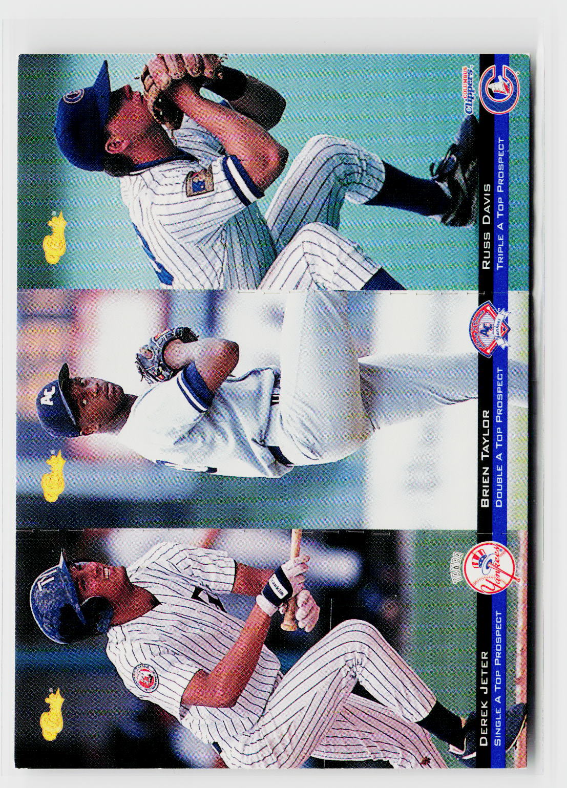 1994 Classic #T55 / T56 / T57 Derek Jeter / Brien Taylor / Russ Davis Tri-Cards