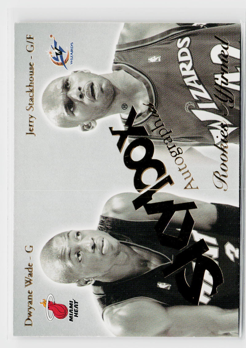 2003-04 SkyBox Autographics #6RE Dwyane Wade / Jerry Stackhouse Rookies Affirmed-1