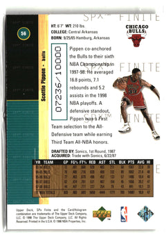 1998-99 SPx Finite #56 Scottie Pippen #/10000-2