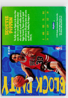 1995-96 Hoops #3 Scottie Pippen Block Party-2