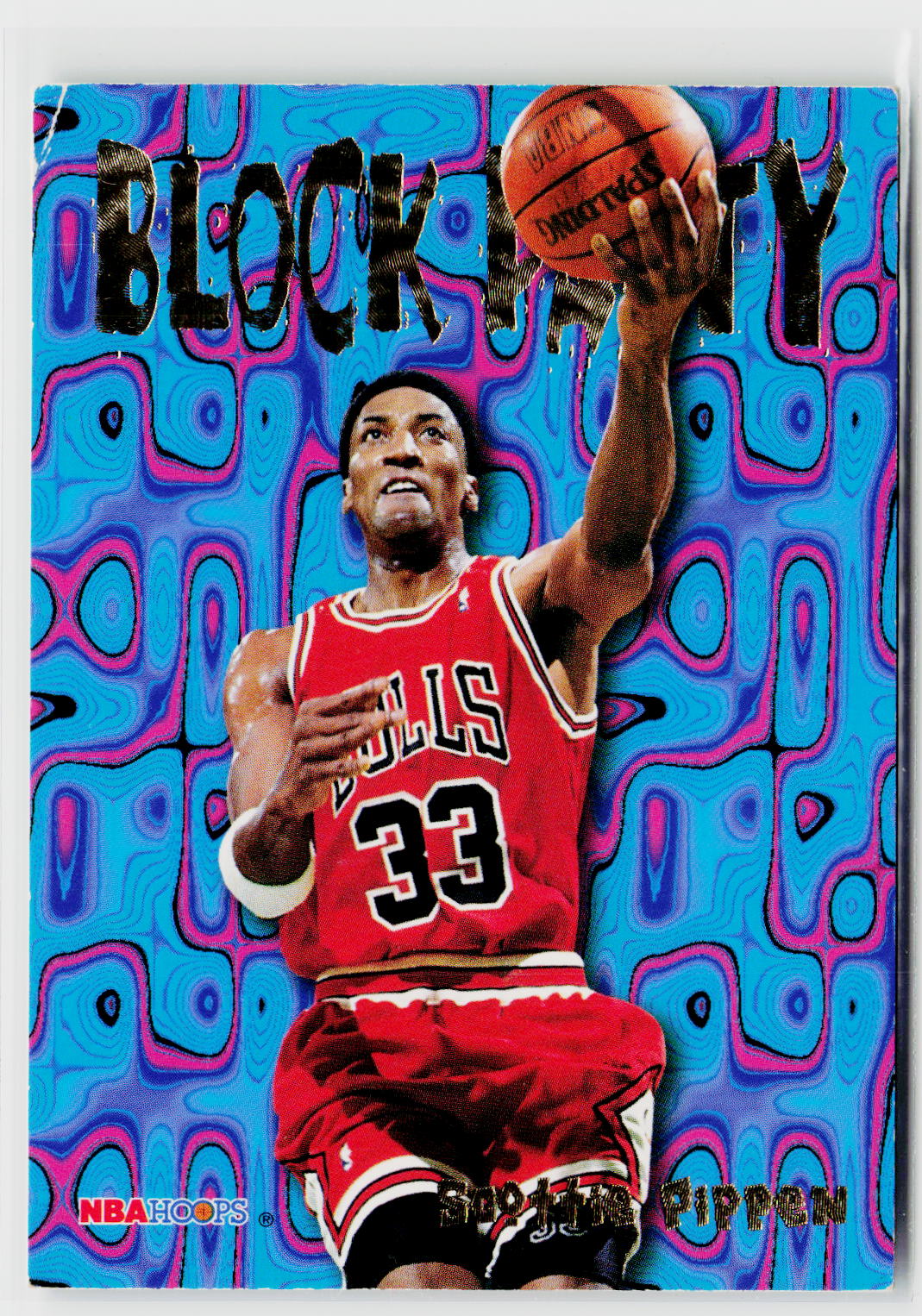 1995-96 Hoops #3 Scottie Pippen Block Party