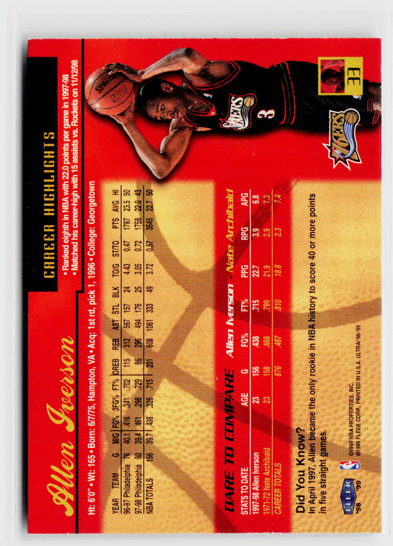 1998-99 Ultra #33 Allen Iverson-2