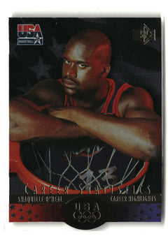 1996 Upper Deck USA #S5 Shaquille O'Neal SP Career Statistics Gold-1