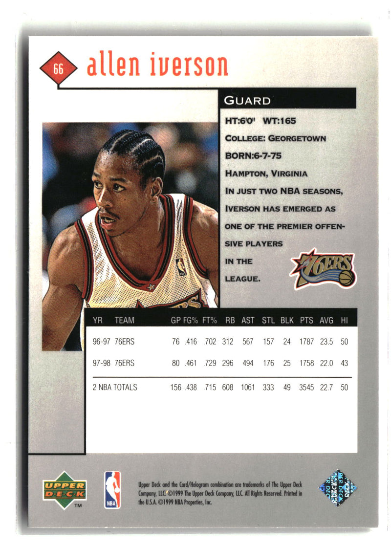 1998-99 Upper Deck Black Diamond #66 Allen Iverson-2