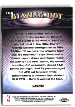 2000 Topps Combos Wallace / Smith / Stoudamire / Pippen #TC9 Blazers-2