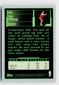 2003-04 Topps Rookie Matrix #20 Yao Ming-2