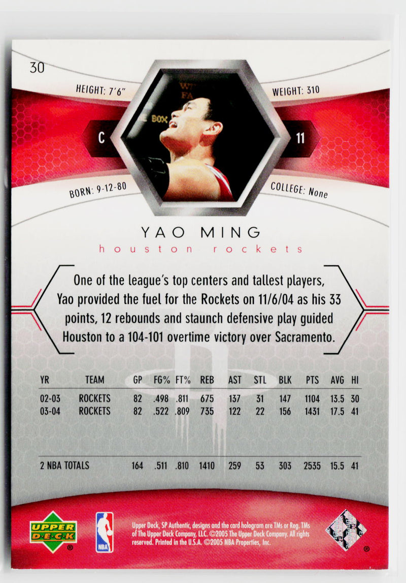 2004-05 SP Authentic #30 Yao Ming-2