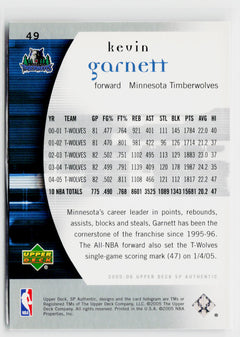 2005-06 SP Authentic #49 Kevin Garnett-2
