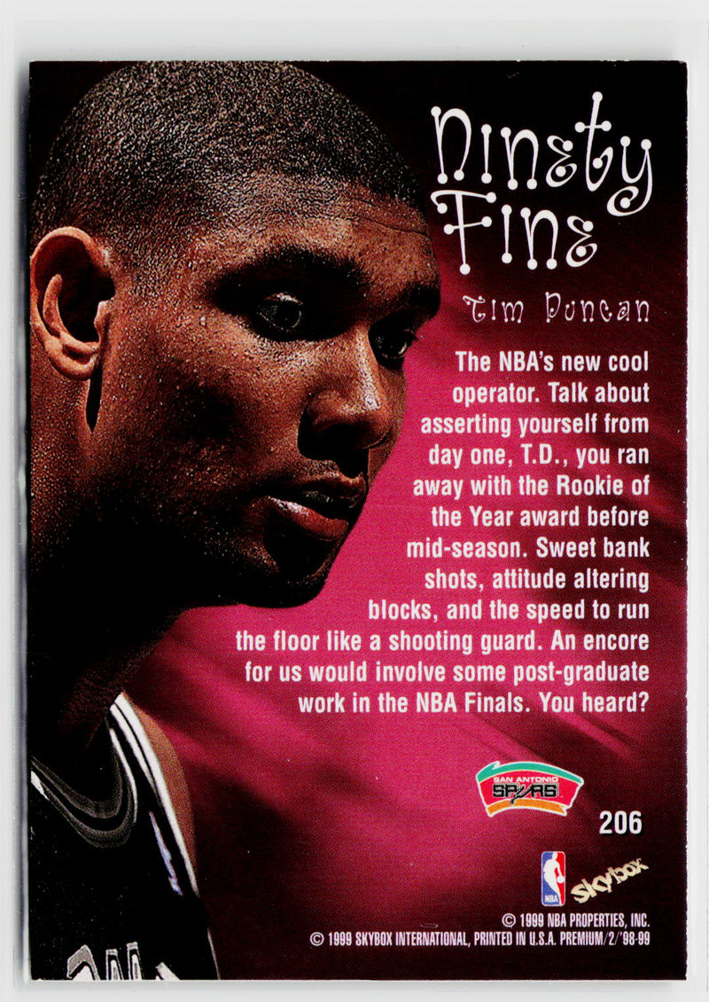 1998-99 SkyBox Premium #206 Tim Duncan-2