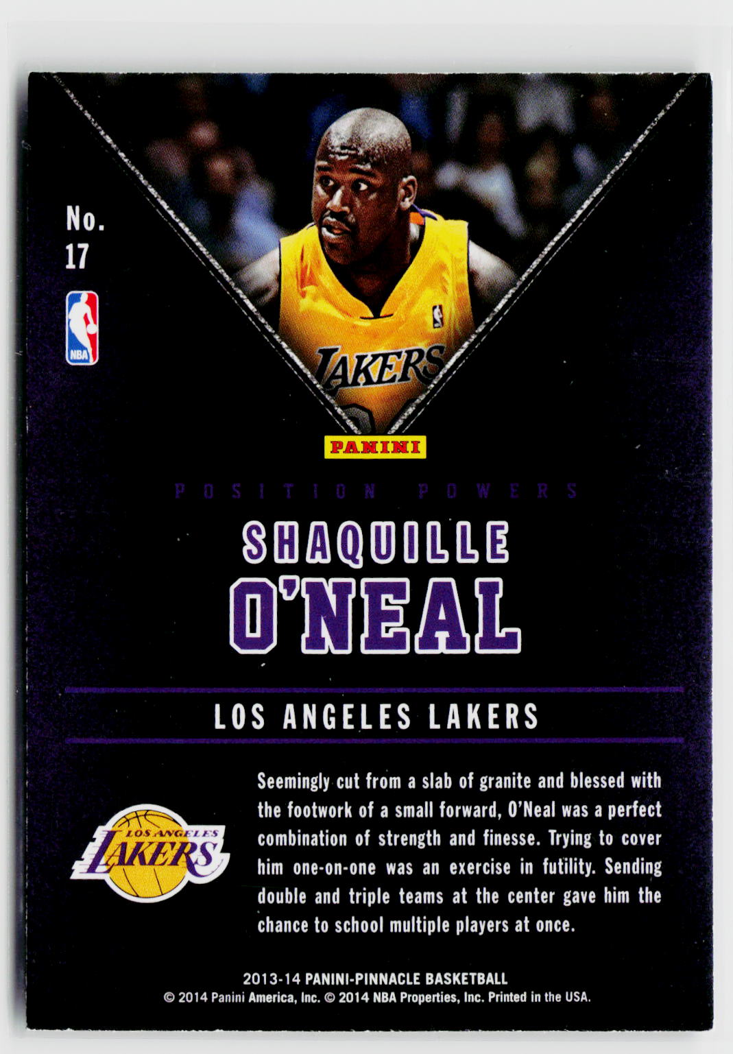 2013-14 Pinnacle #17 Shaquille O'Neal Position Powers-2