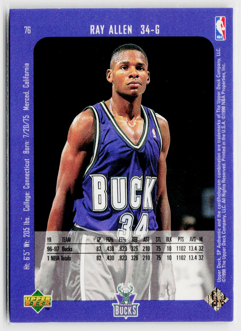 1997-98 SP Authentic #76 Ray Allen-2