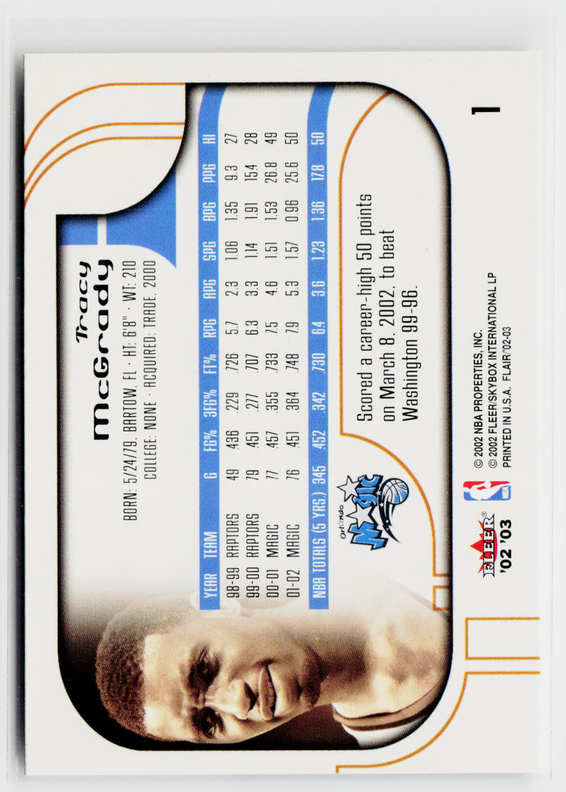 2002-03 Flair #1 Tracy McGrady-2