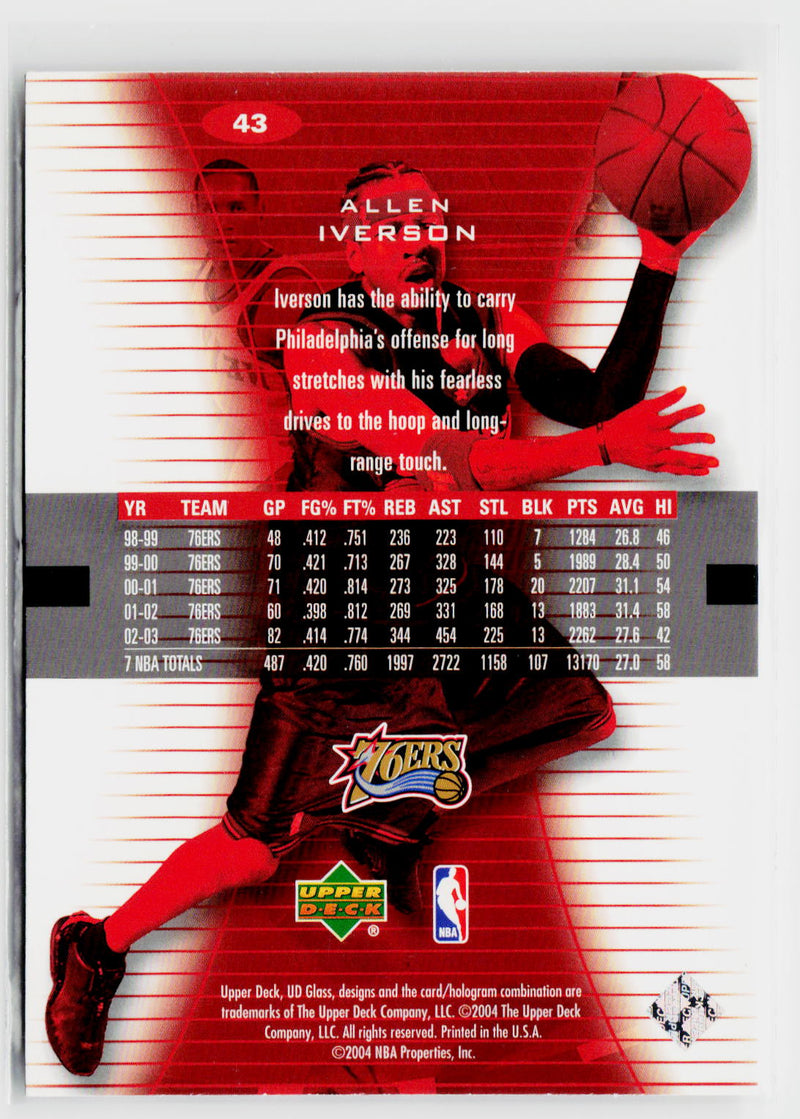 2003-04 UD Glass #43 Allen Iverson-6