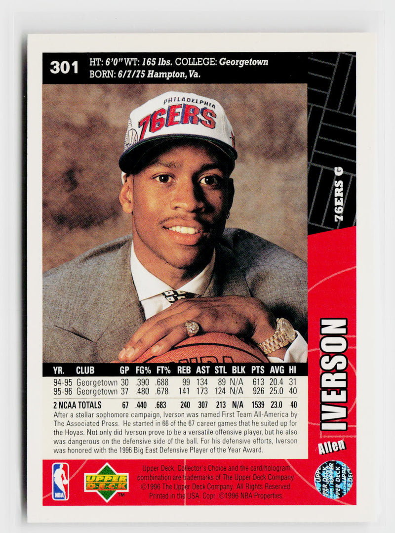 1996-97 Collector's Choice #301 Allen Iverson-6
