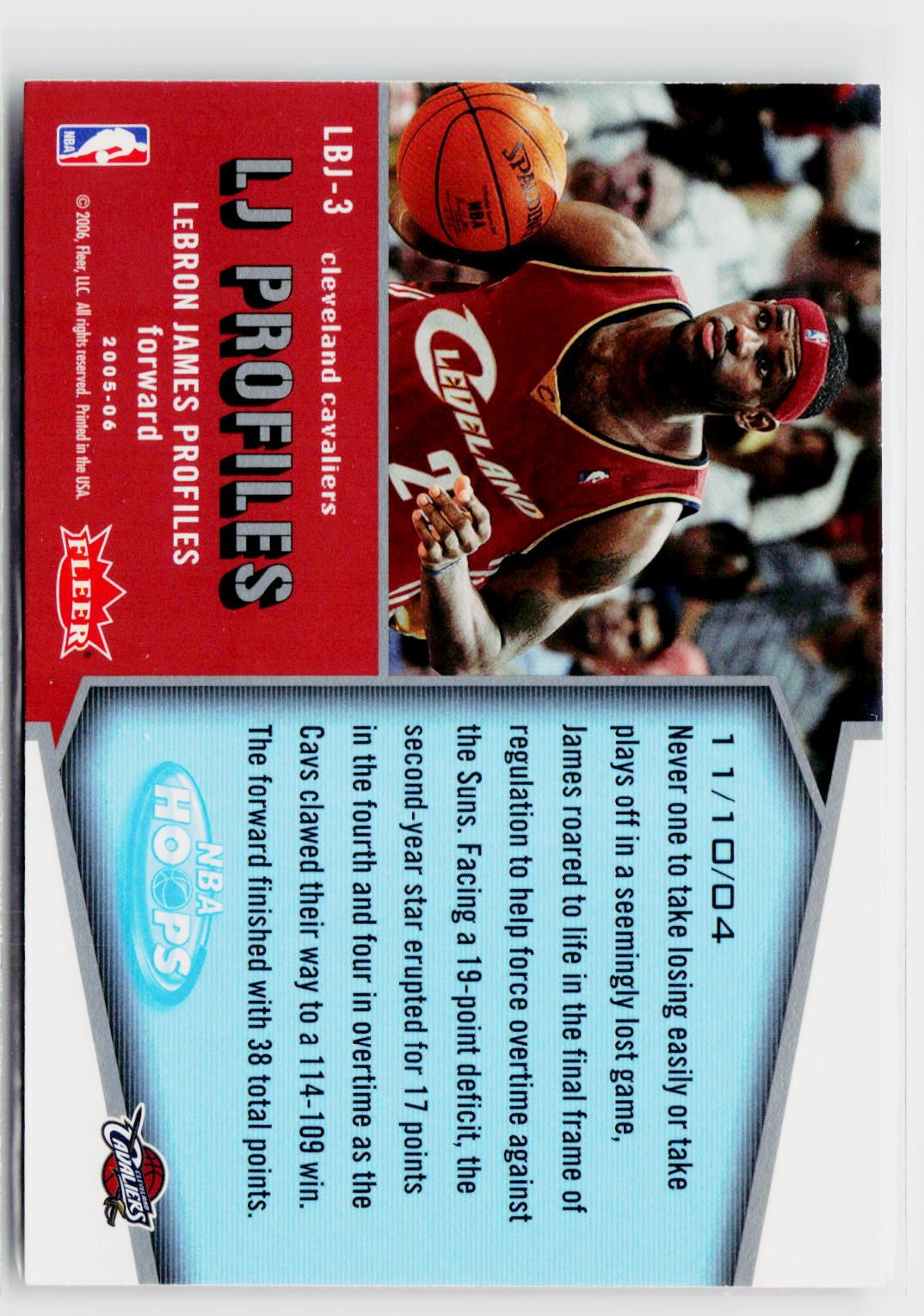 2005-06 Hoops #LBJ-3 LeBron James LJ Profiles-4