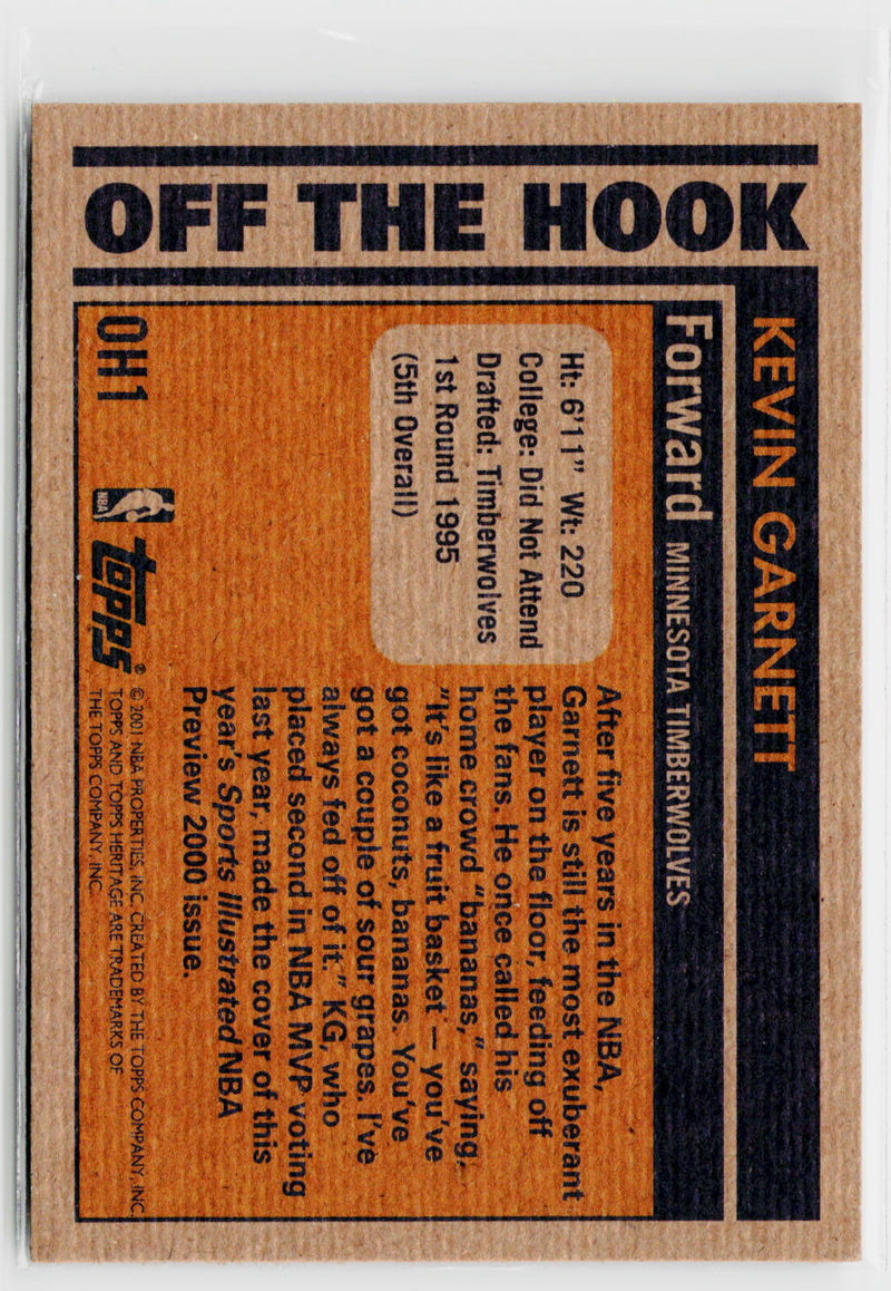 2000-01 Topps Heritage #OH1 Kevin Garnett Off the Hook-4