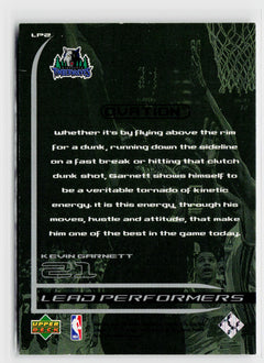 1999-00 Upper Deck Ovation #LP2 Kevin Garnett Lead Performers-4