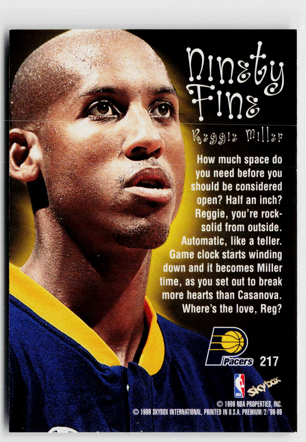 1998-99 SkyBox Premium #217 Reggie Miller-2