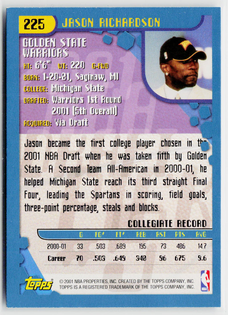2001-02 Topps #225 Jason Richardson-2