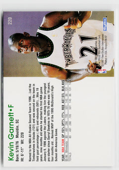 1996-97 Hoops #220 Kevin Garnett-2