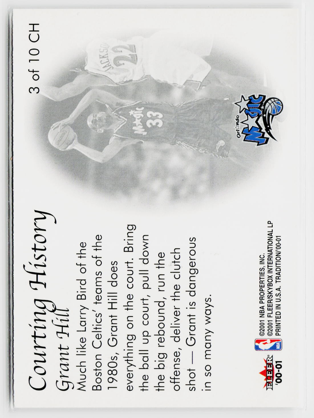 2000-01 Fleer Tradition #3 CH Grant Hill Courting History-2
