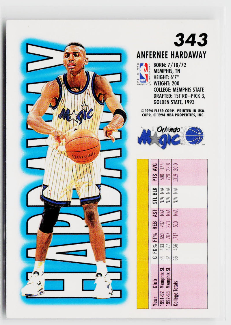 1993-94 Fleer #343 Anfernee Hardaway-2