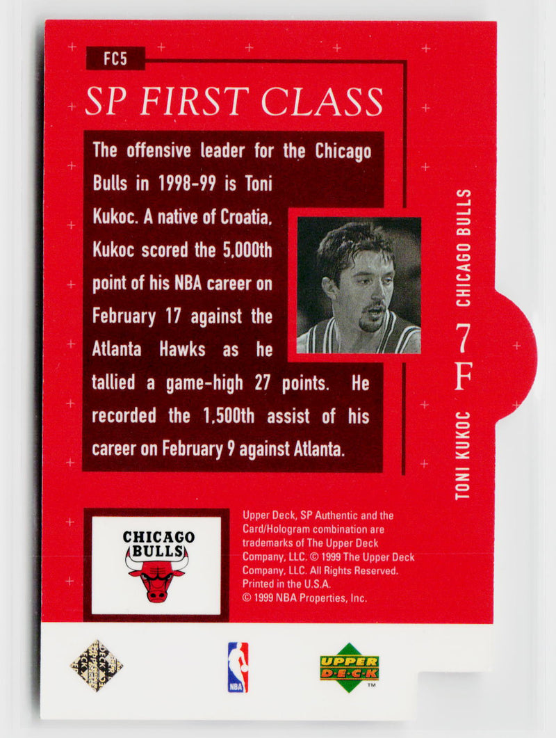 1998-99 SP Authentic #FC5 Toni Kukoc First Class-2