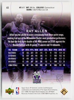 2000-01 SP Authentic #45 Ray Allen-2