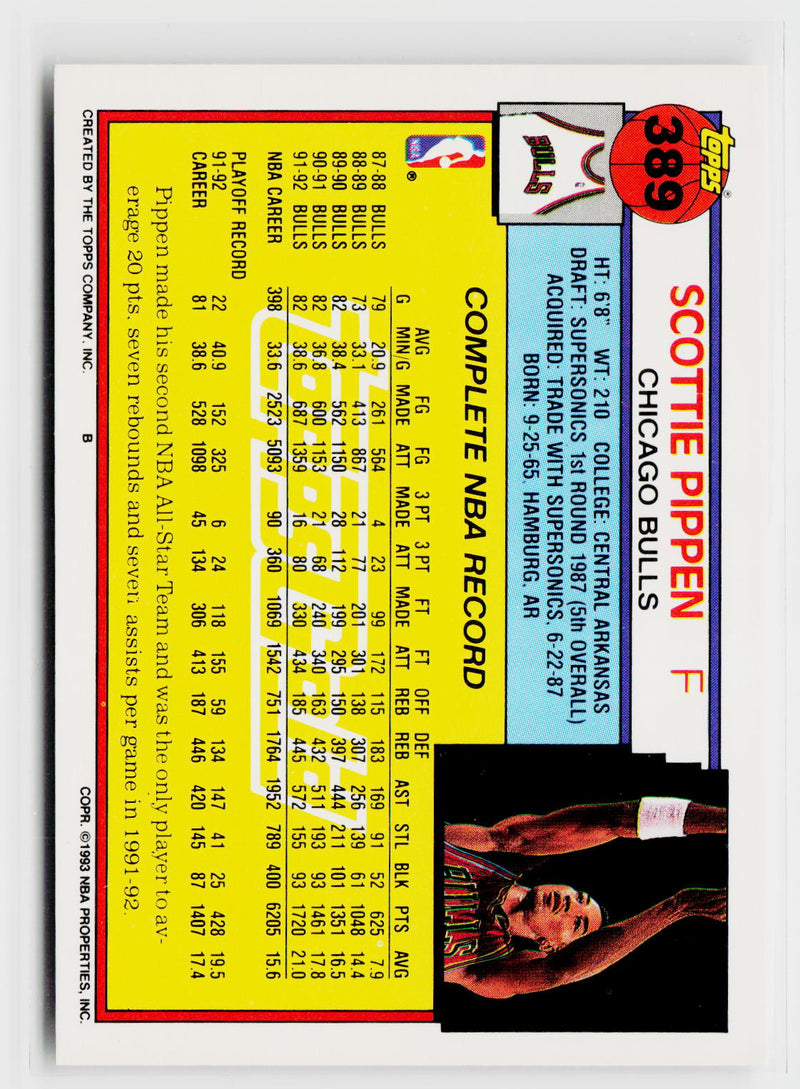 1992-93 Topps #389 Scottie Pippen-2
